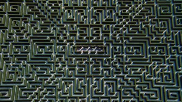 This maze is sufficiently complicated that a person would actually be in danger if they entered it and needed to get out quickly.